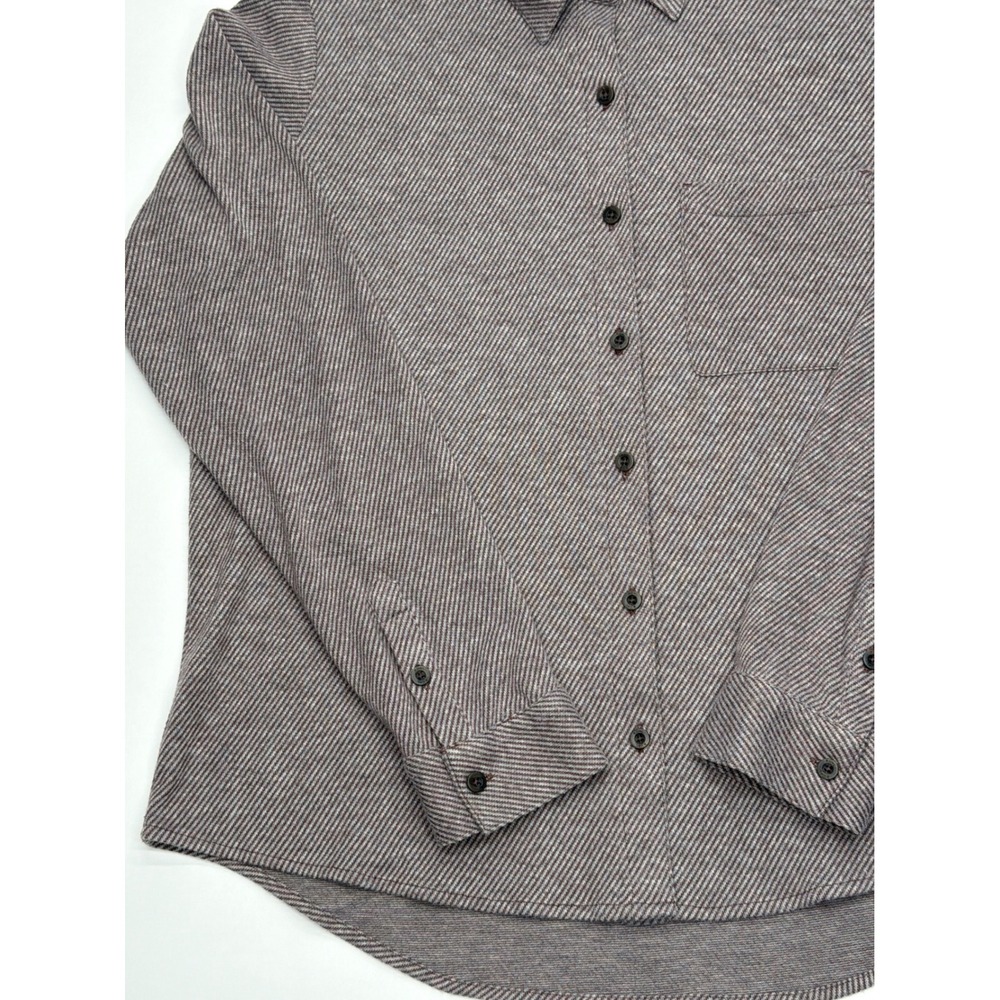 Kuhl Mens Medium Brown Grey Diagonal Stripe Long Sleeve Button Down Shirt Medium - Picture 2 of 9